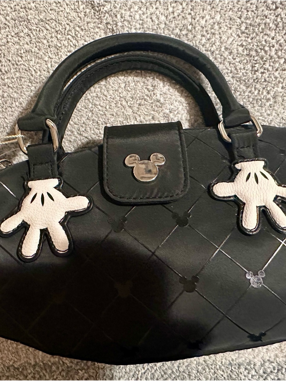 NWT Disney x Primark Black mini crossbody pouchette with White Glove Details - Picture 8 of 10